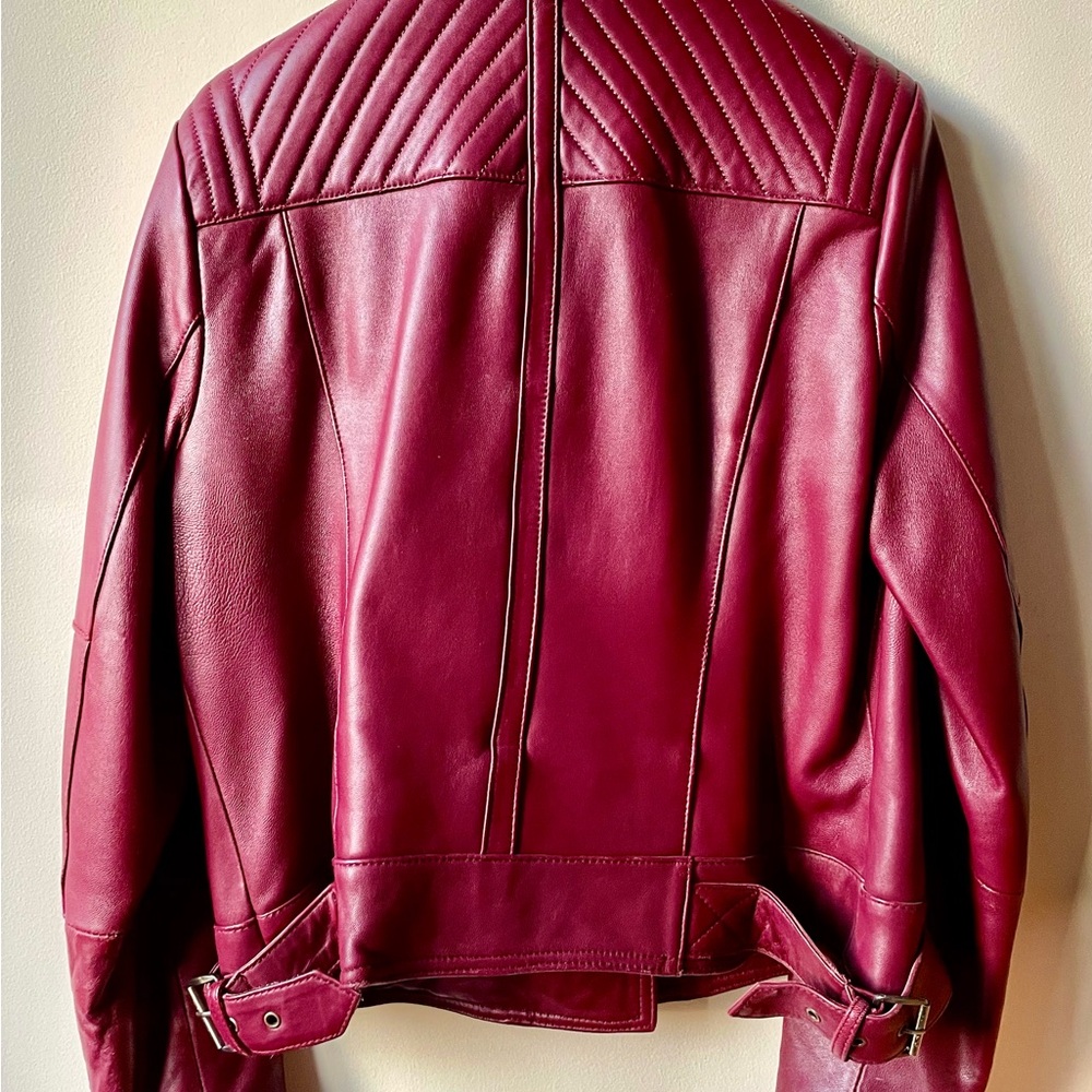 MICHAEL Michael Kors Leather Moto Jacket size L - Picture 2 of 5